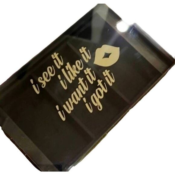 "I See It, I Like It, I Want It, I Got It" Lips Glass Jewlery Box - Picture 1 of 7